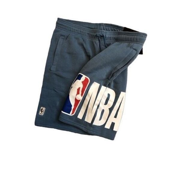 NBA Fleece Trainer Sweat Shorts Blue Men’s Size Large - Picture 3 of 4